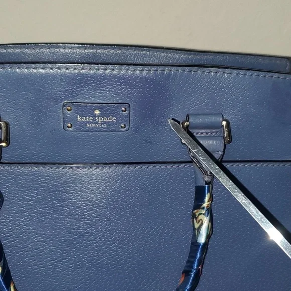 Kate Spade New York Grove Street Caley Satchel navy blue 100% leather - Picture 8 of 16